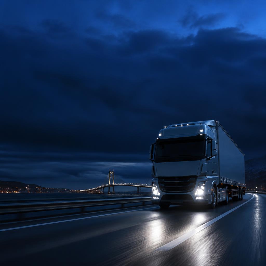 Freight truck travelling on a European motorway